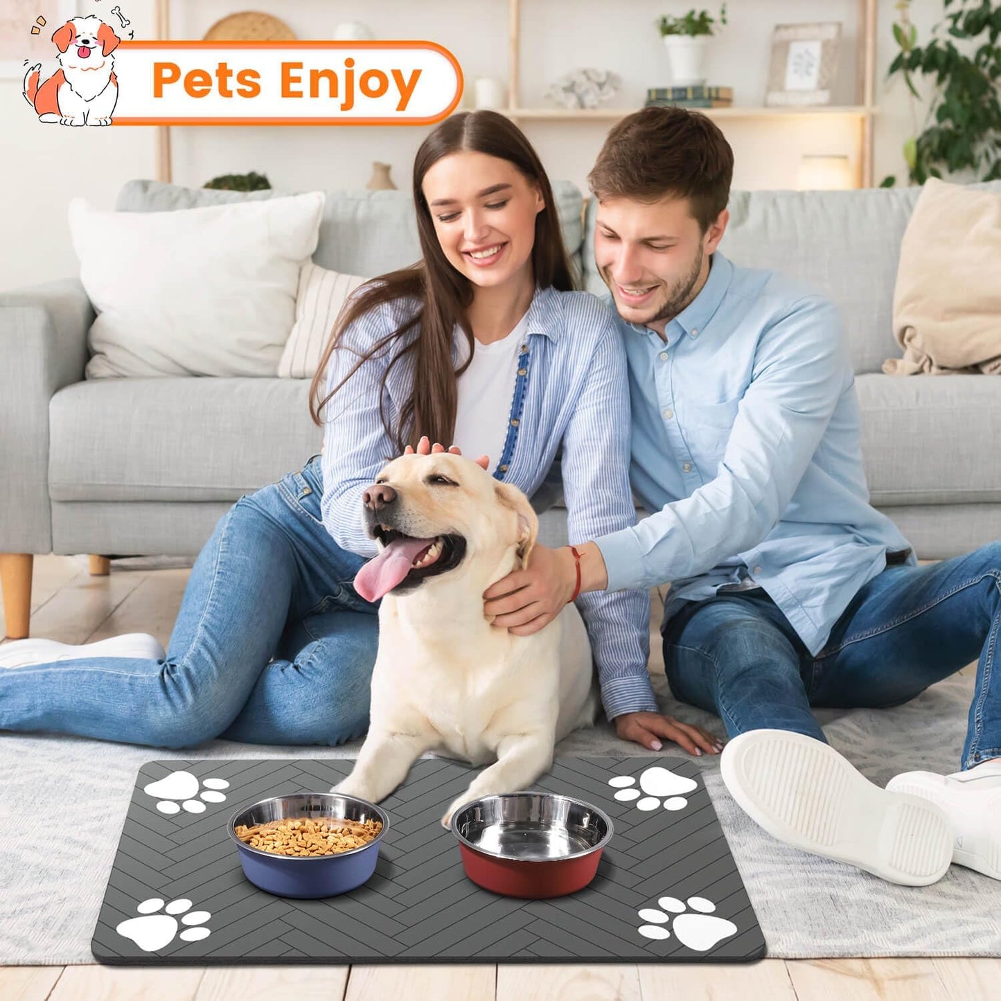 Pawzivo Absorbent Pet Feeding Mat